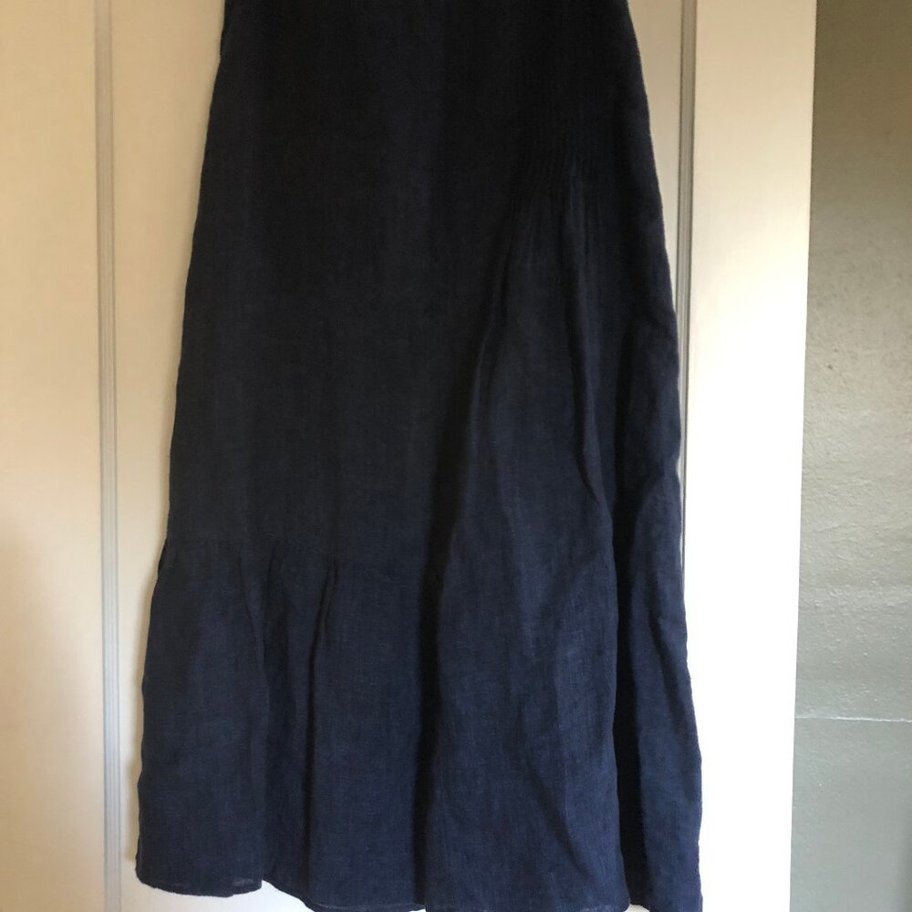 Nygardsanna Indigo Linen Maxi Peasant Skirt